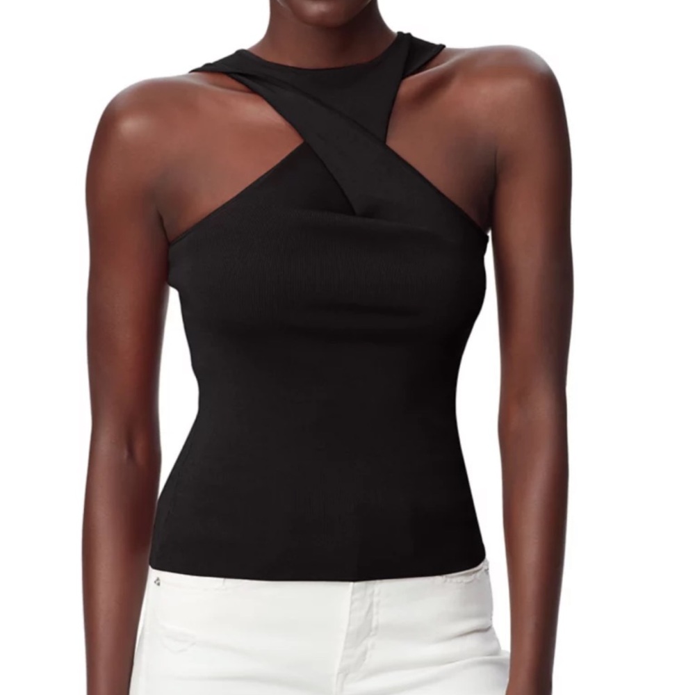 Sam Edelman Black Cross-Strap Tank Top